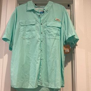 NWT Magelllan outdoors 3xl short sleeve shirt button up mint green